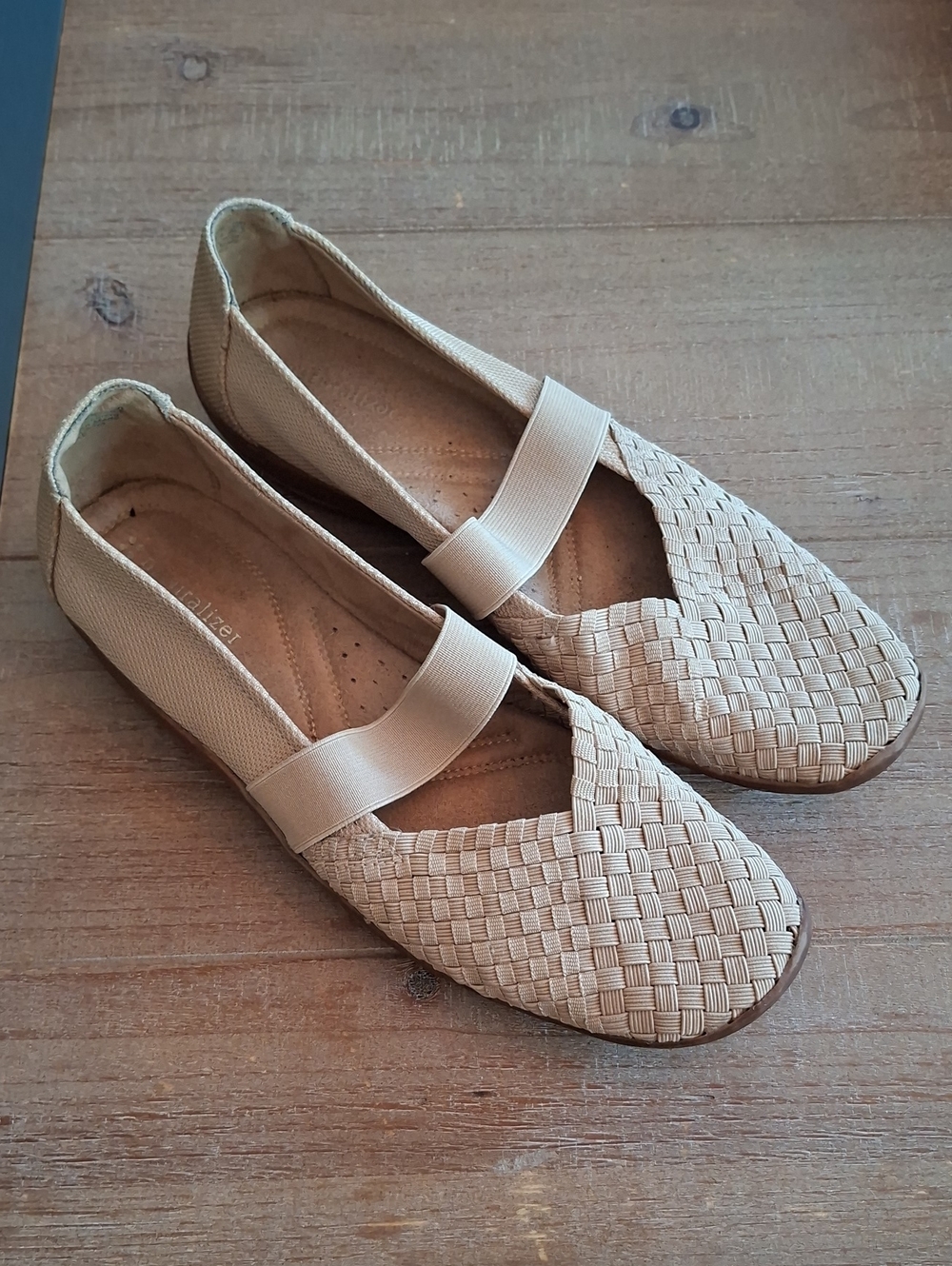 Naturalizer Comfy Beige Neutral Elasticated Mary Jane Sneakerina Flats (US 9.5)